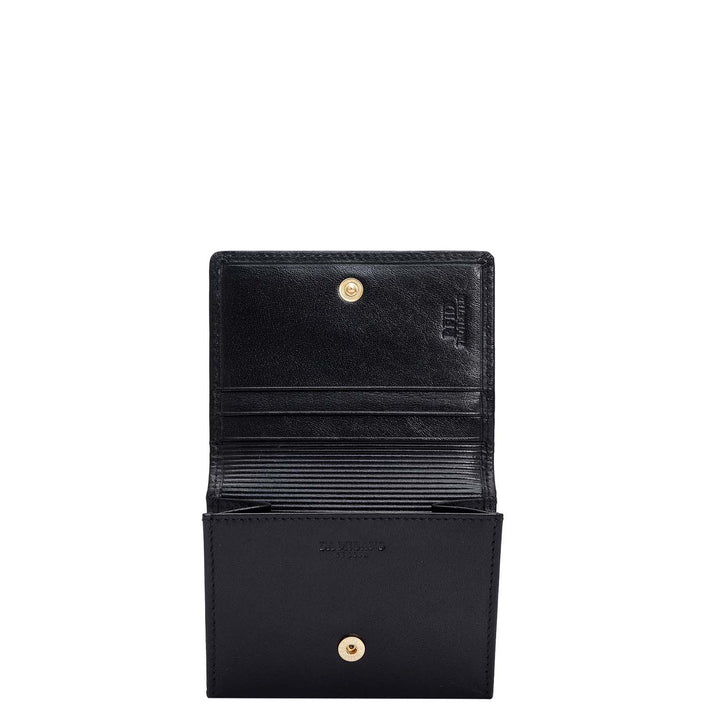 3 Slots Leather Card Case - Black