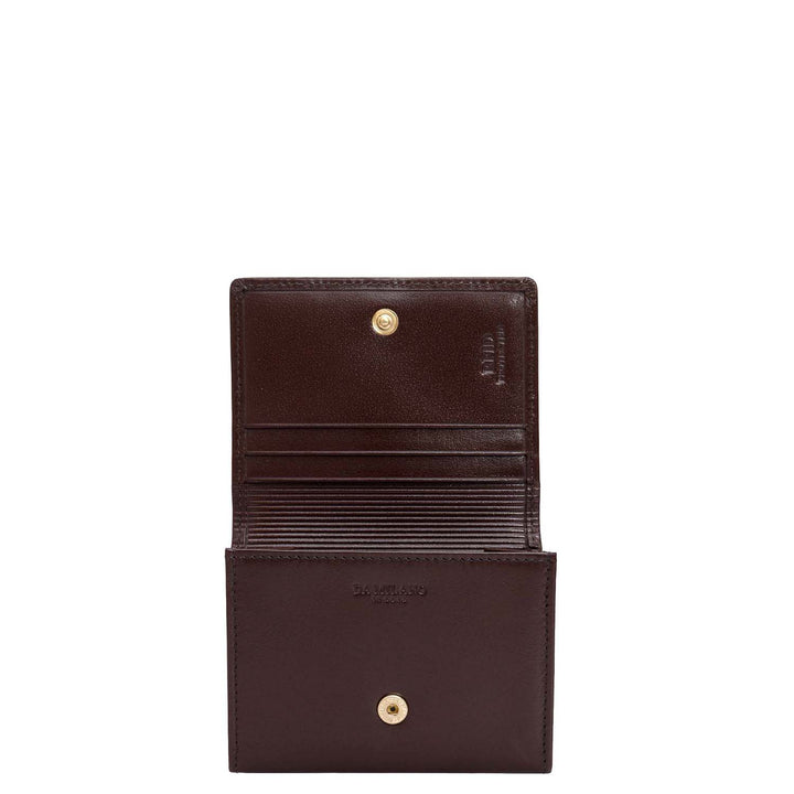 3 Slots Leather Card Case - Brown