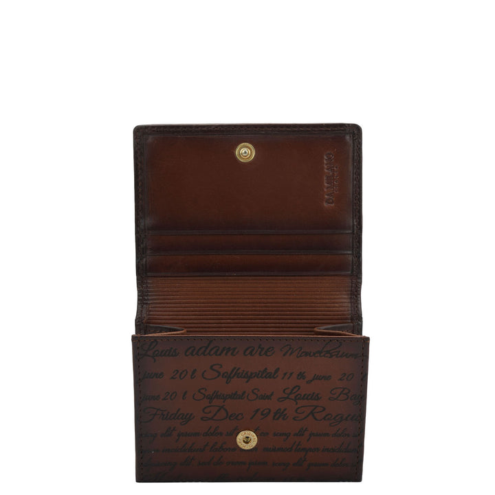 4 Slots Leather Card Case - Cognac