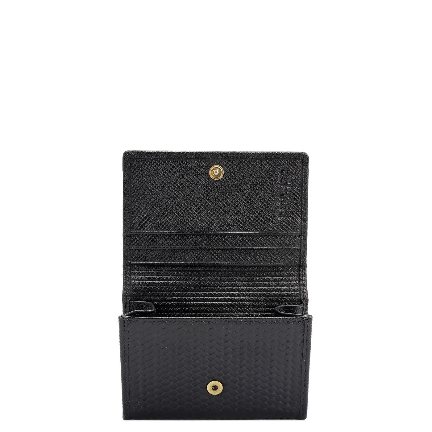 4 Slots Leather Card Case - Black
