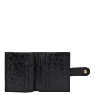 Croco Leather Card Case - Black