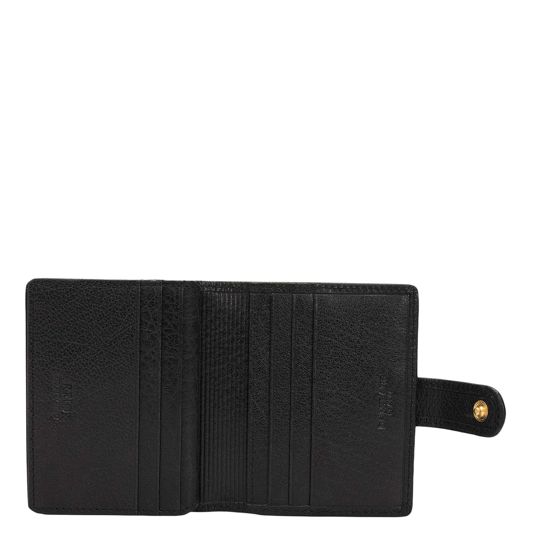 Multi Slot Leather Card Case - Black