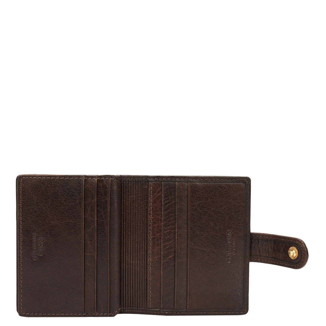 Multi Slot Leather Card Case - Brown