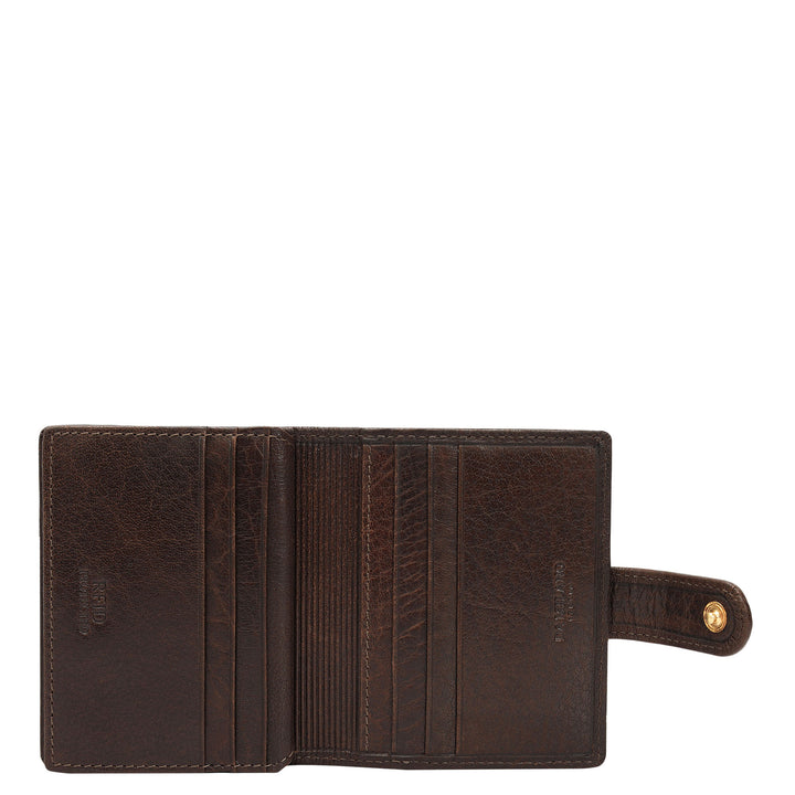 Multi Slot Leather Card Case - Brown