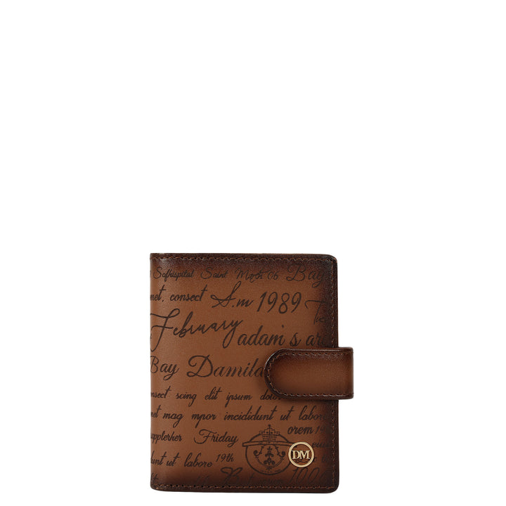 Multi Slot Leather Card Case - Cognac