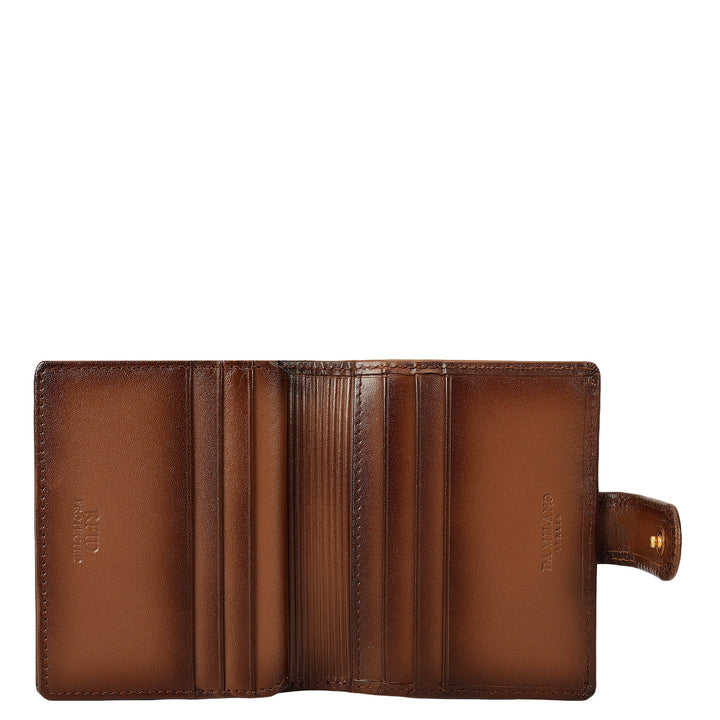 Multi Slot Leather Card Case - Cognac