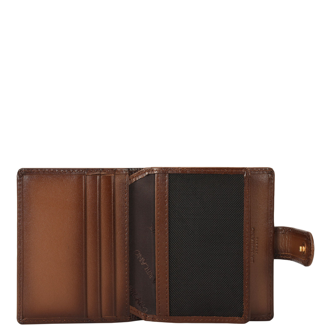 Multi Slot Leather Card Case - Cognac