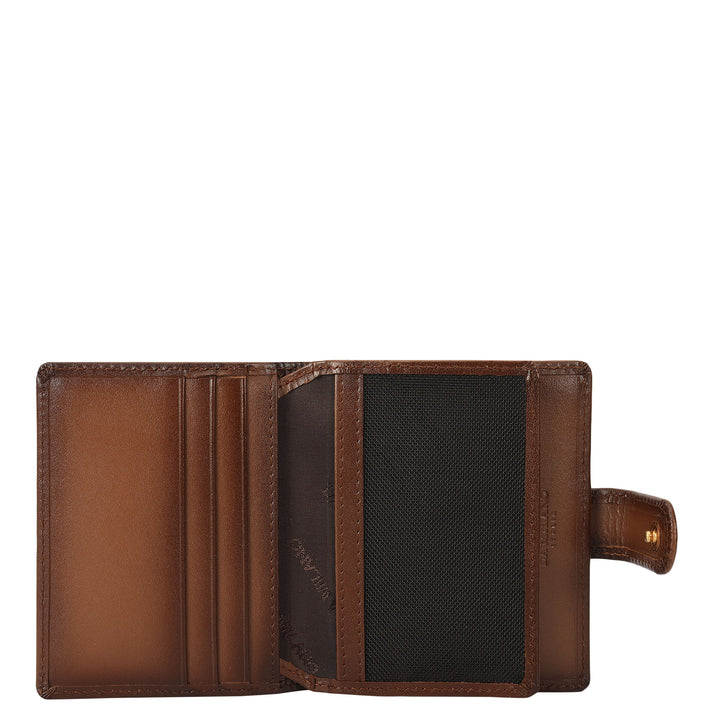 Multi Slot Leather Card Case - Cognac