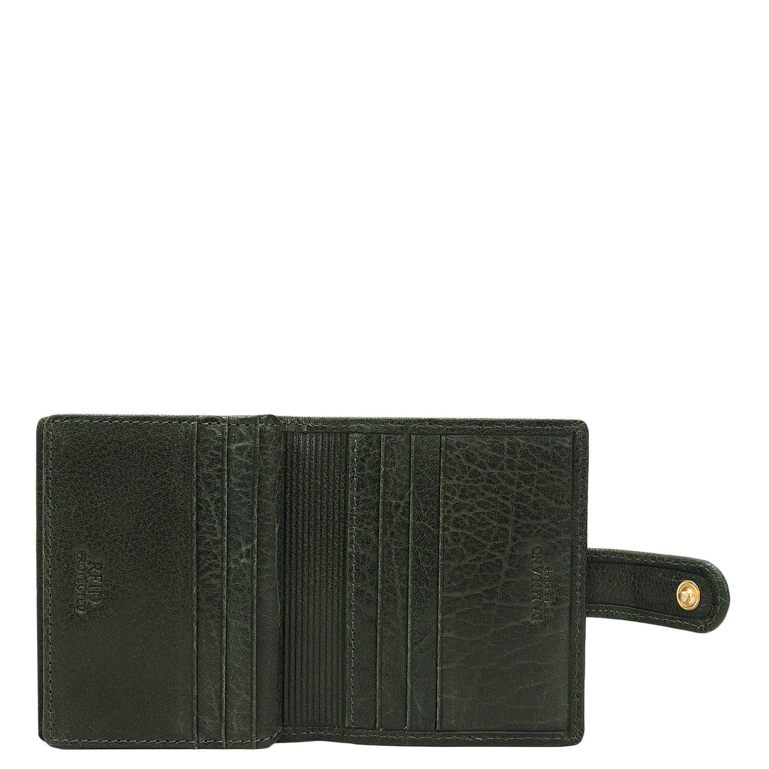 Multi Slot Leather Card Case - Petrol Green