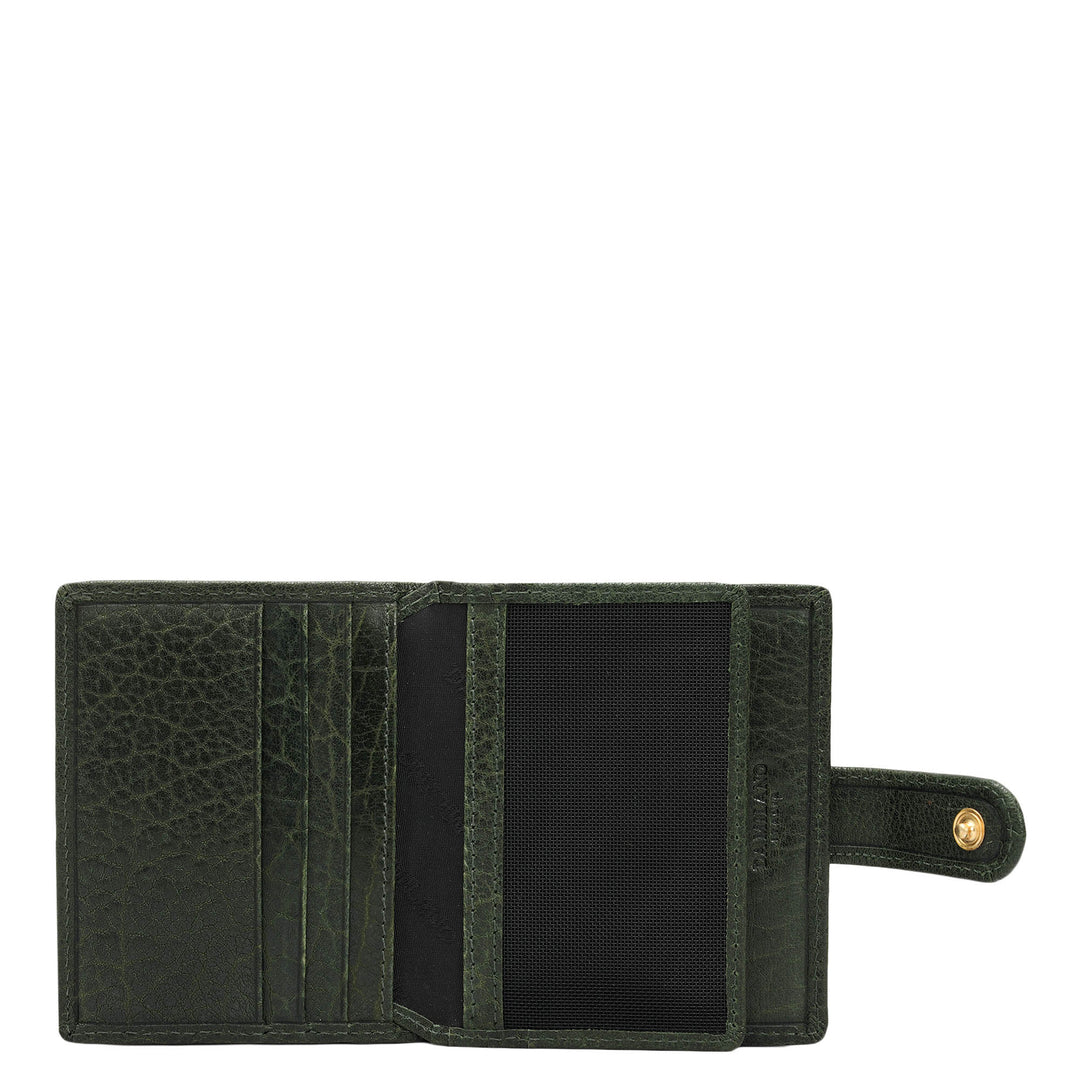 Multi Slot Leather Card Case - Petrol Green