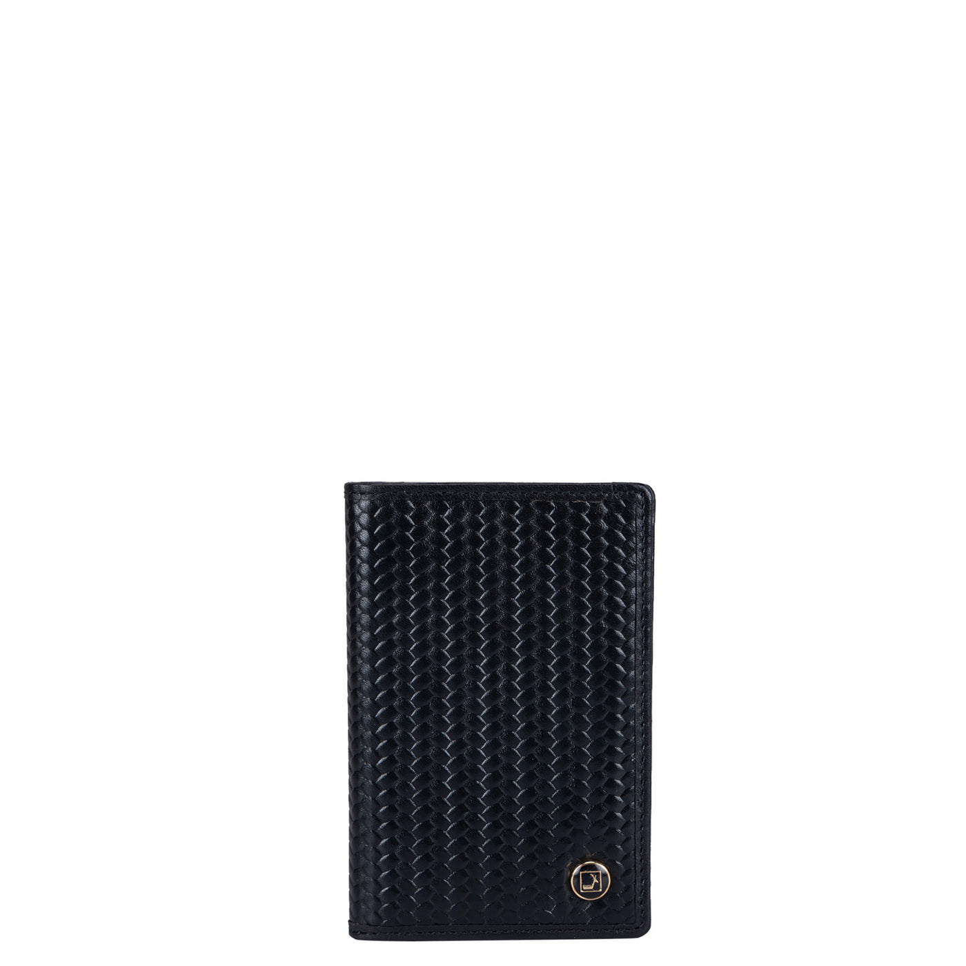 Mat Emboss Leather Card Case - Black