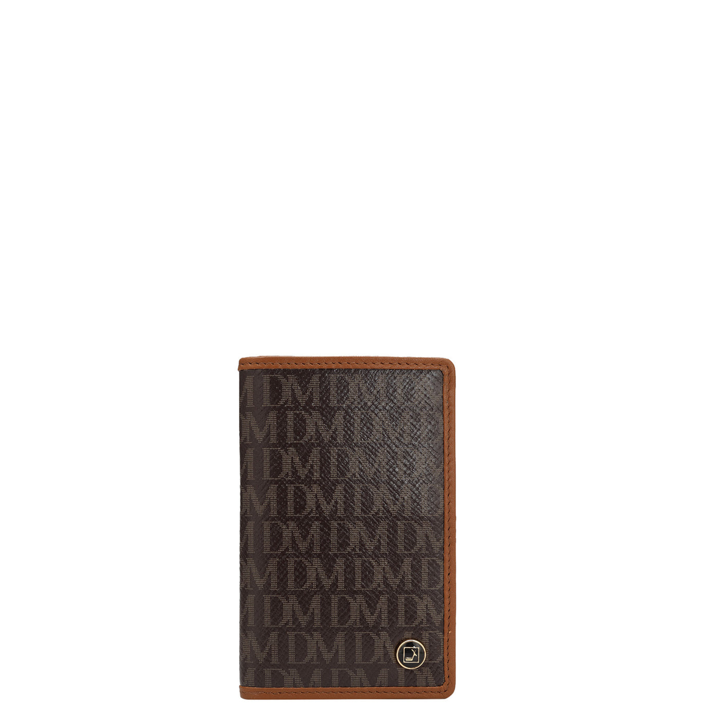 Monogram Leather Card Case - Chocolate