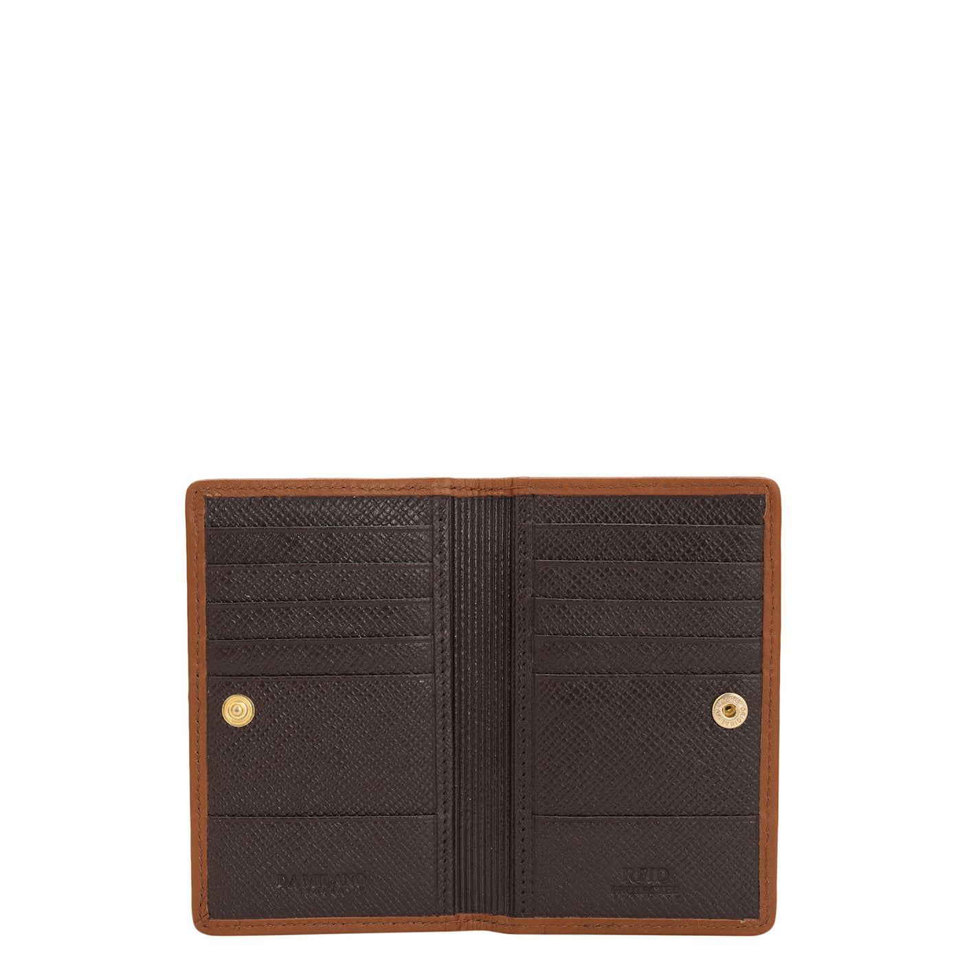 Monogram Leather Card Case - Chocolate