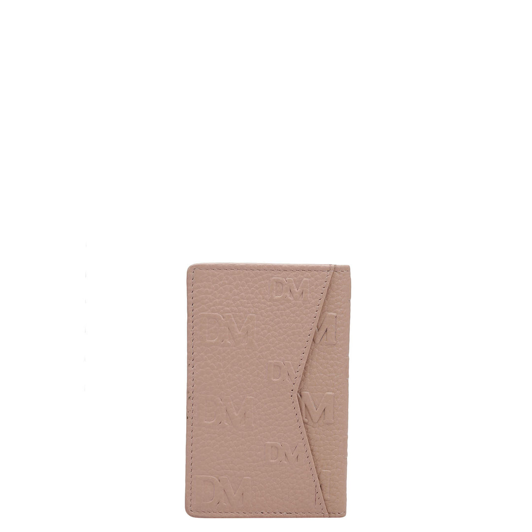 Monogram Wax Leather Card Case - Baby Pink