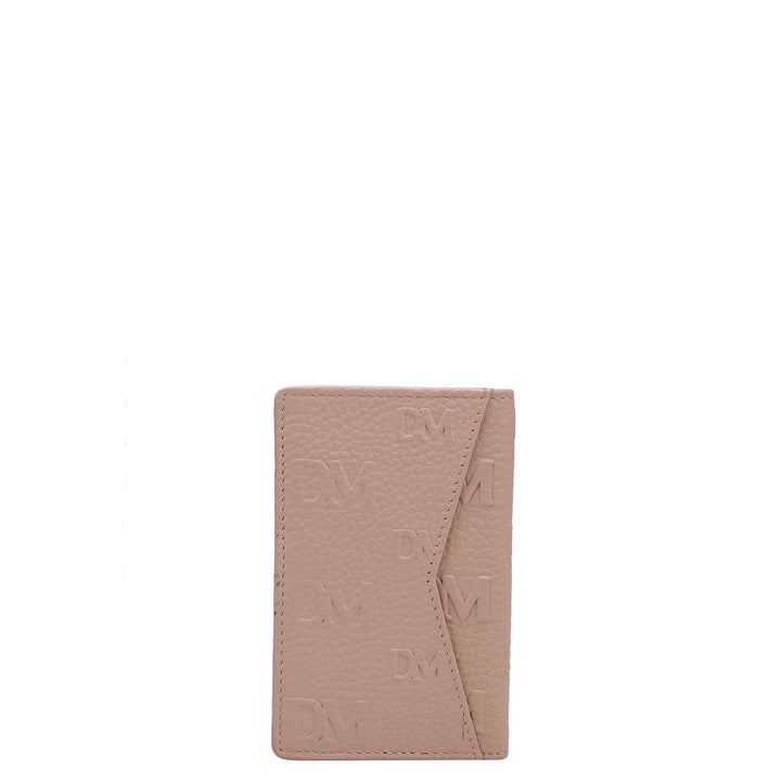 Monogram Wax Leather Card Case - Baby Pink