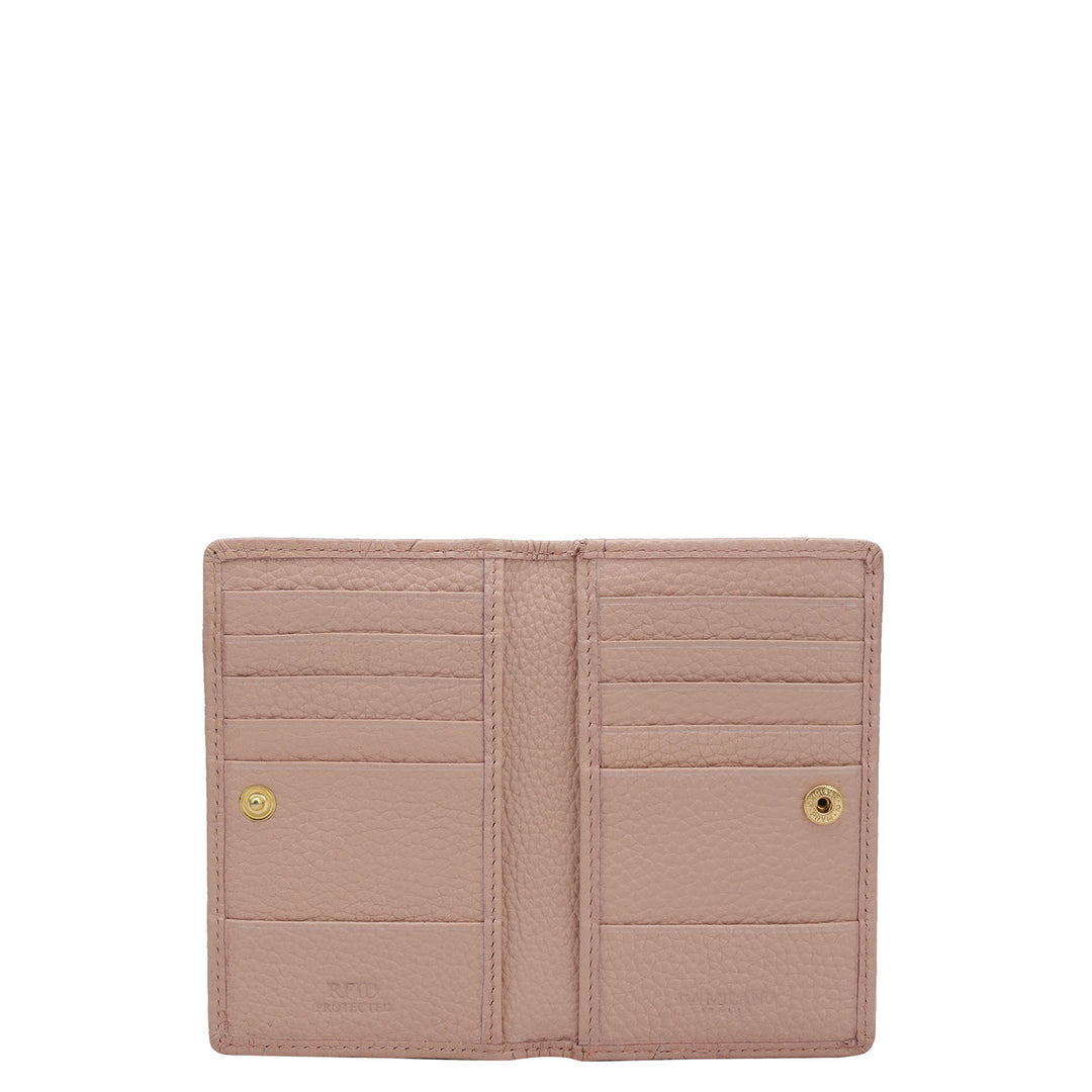 Monogram Wax Leather Card Case - Baby Pink