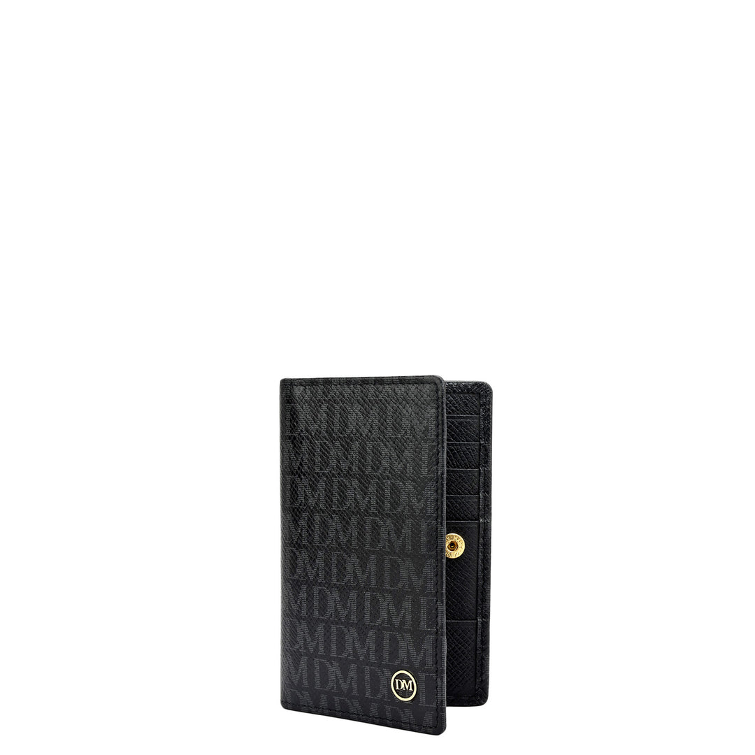 6 Slots Leather Card Case - Black
