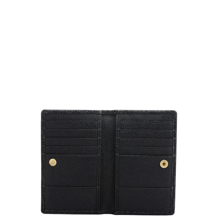 6 Slots Leather Card Case - Black
