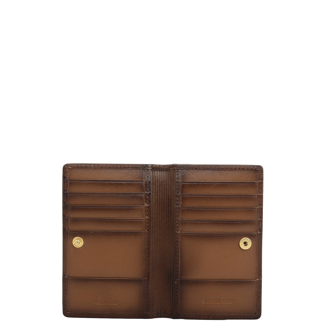 6 Slots Signato Leather Card Case - Cognac