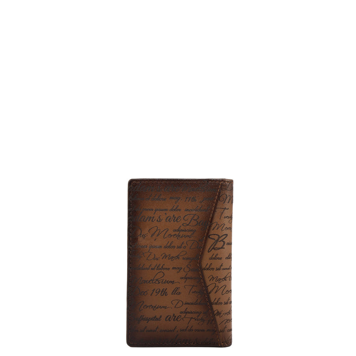6 Slots Signato Leather Card Case - Cognac