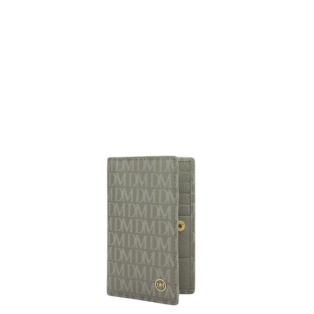 6 Slots Leather Card Case - Stone Grey