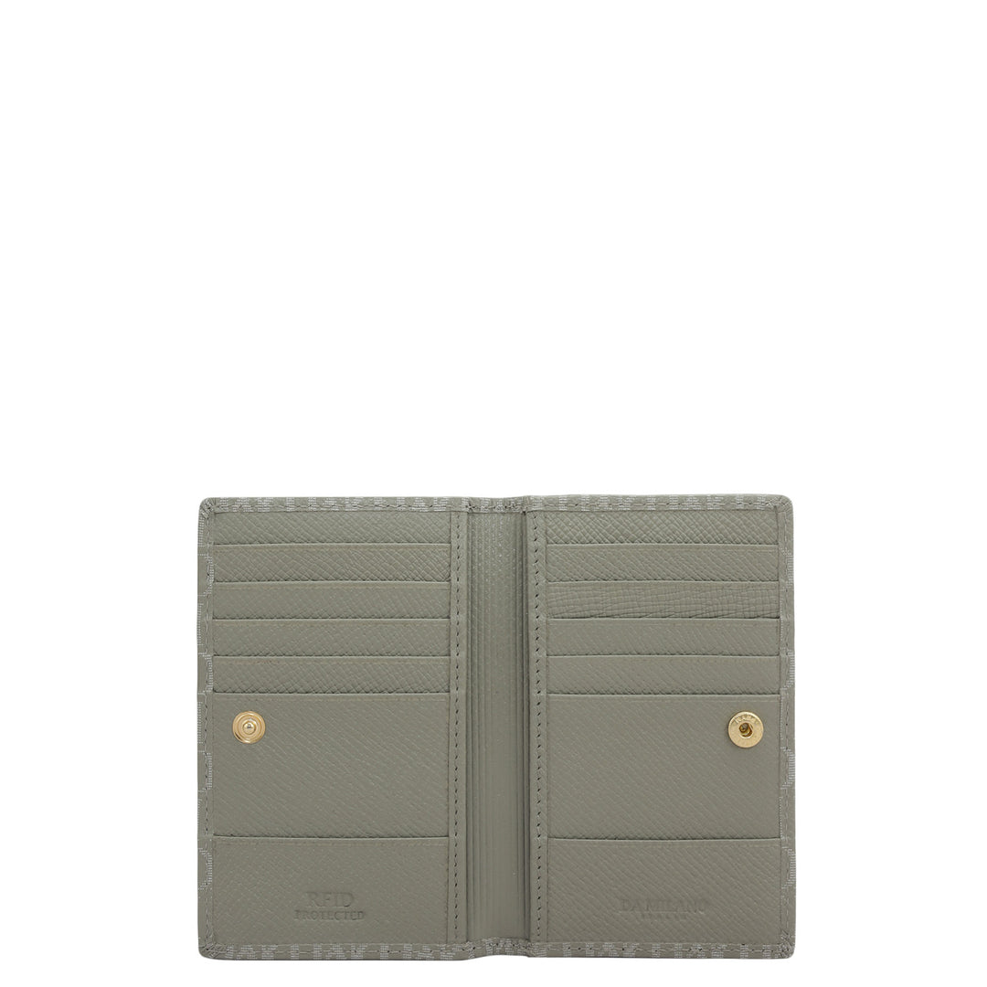 6 Slots Leather Card Case - Stone Grey