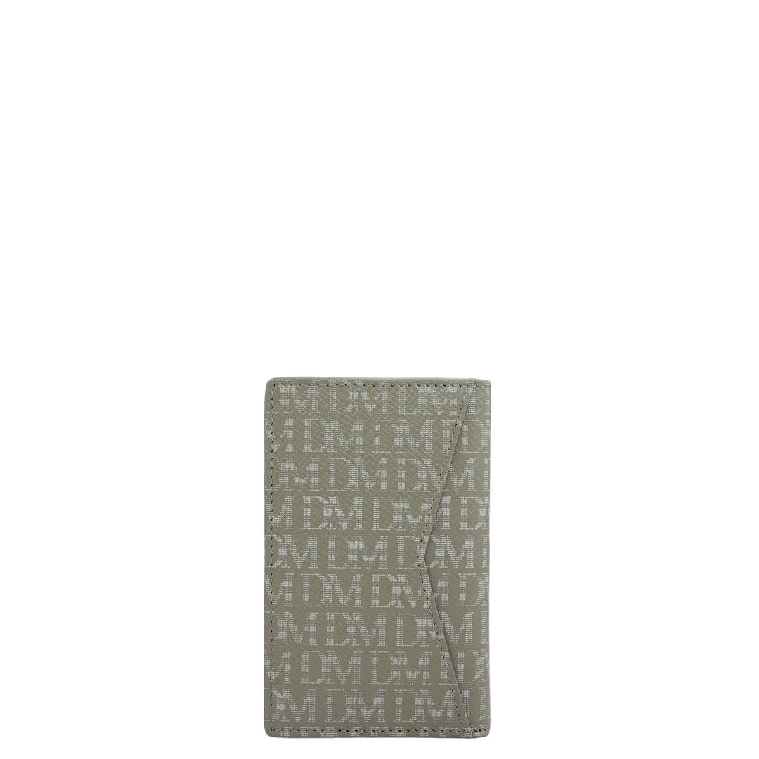 6 Slots Leather Card Case - Stone Grey