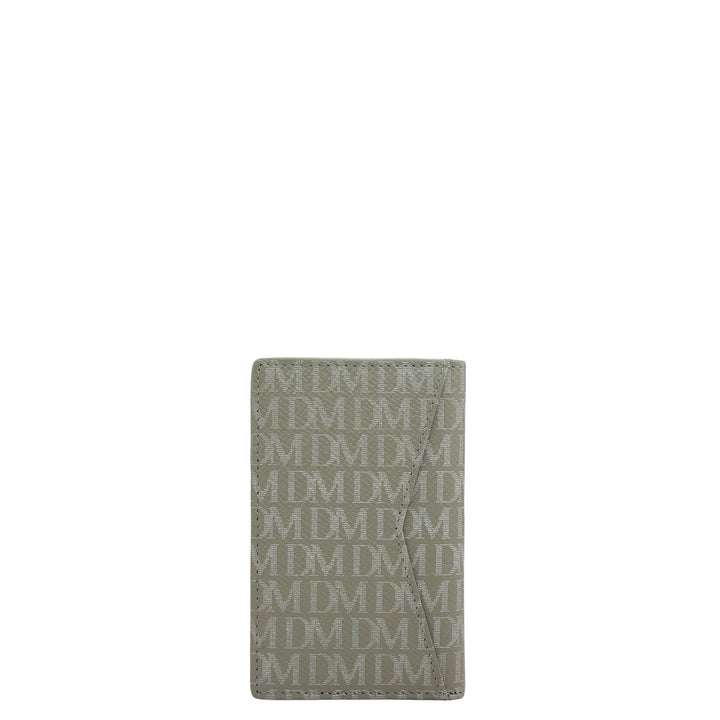 6 Slots Leather Card Case - Stone Grey