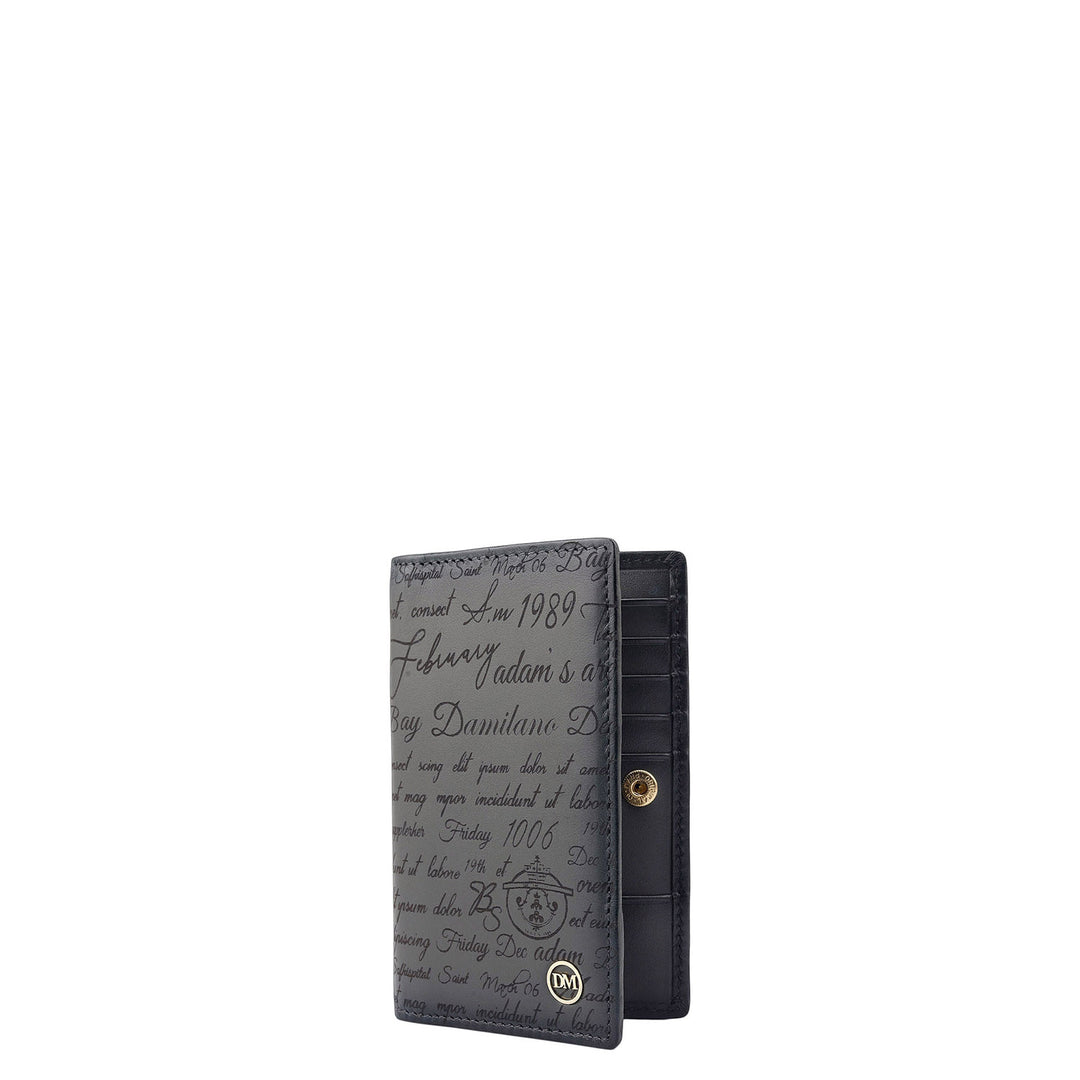 Multi Slot Leather Card Case - Grey