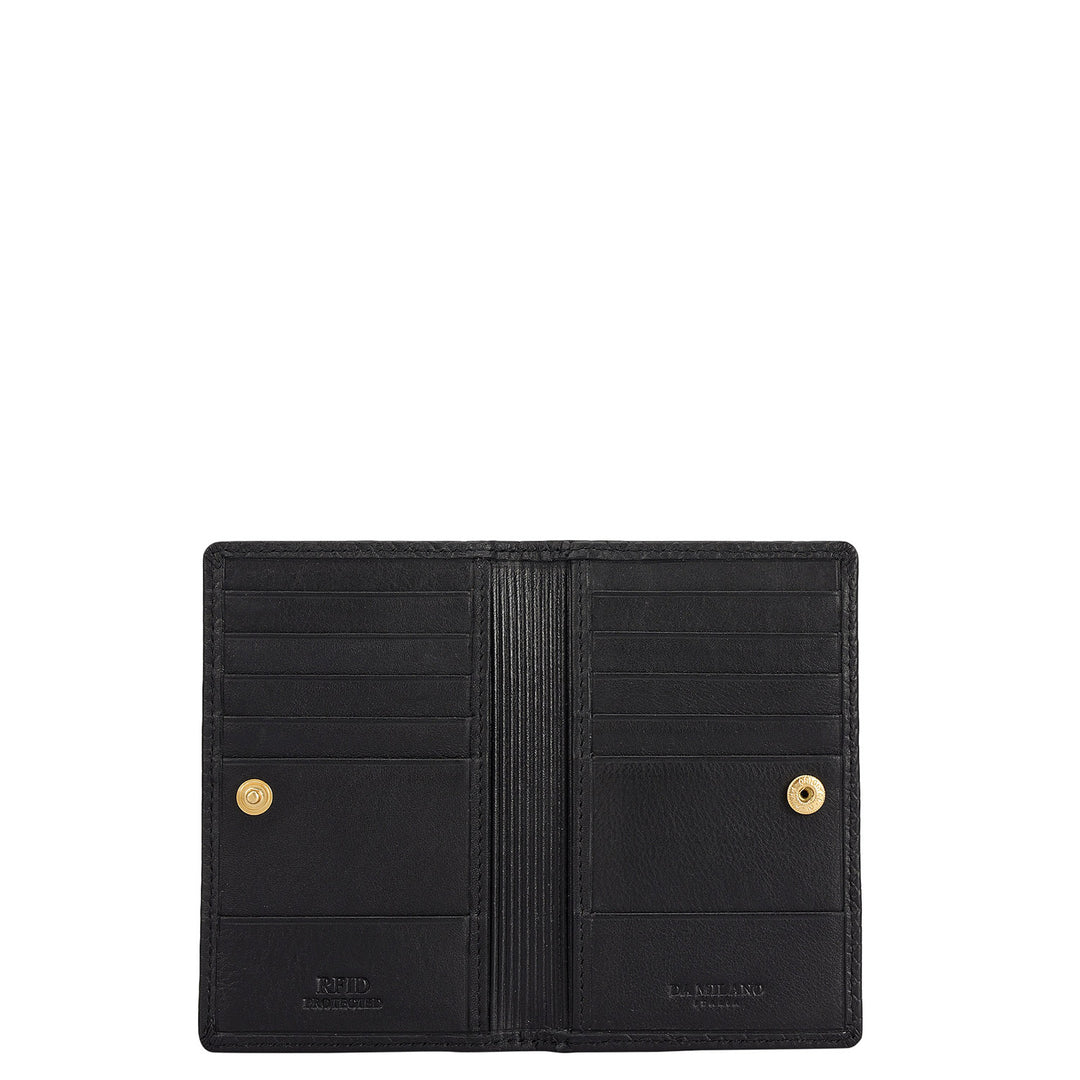 Multi Slot Leather Card Case - Black