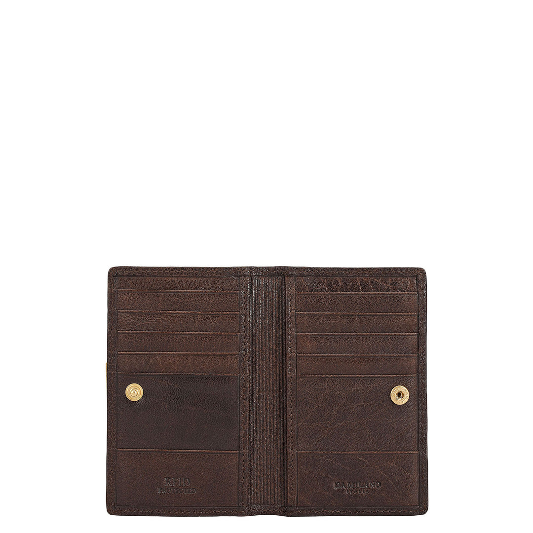 Multi Slot Leather Card Case - Brown