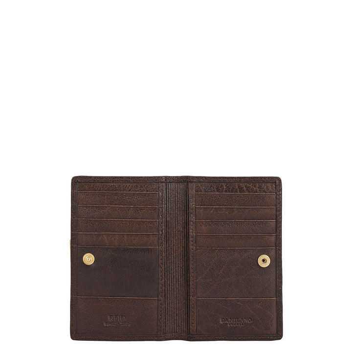 Multi Slot Leather Card Case - Brown