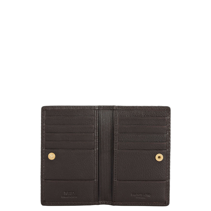 Multi Slot Leather Card Case - Brown