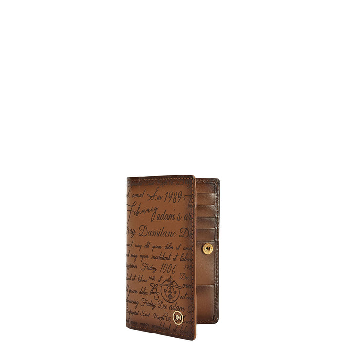 Multi Slot Leather Card Case - Cognac