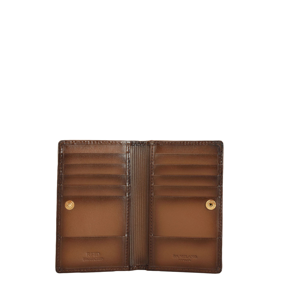 Multi Slot Leather Card Case - Cognac