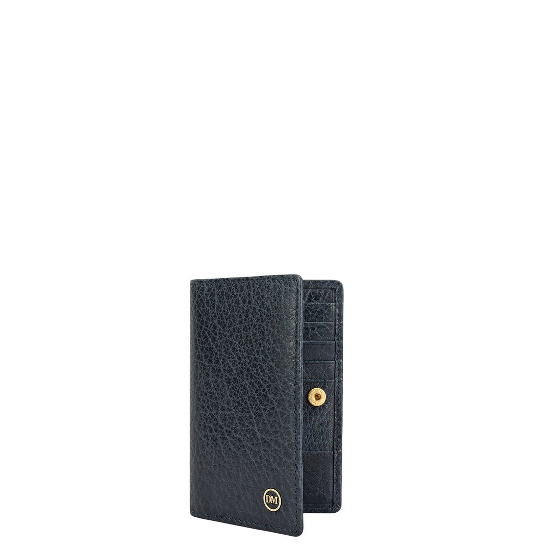 Multi Slot Leather Card Case - Navy