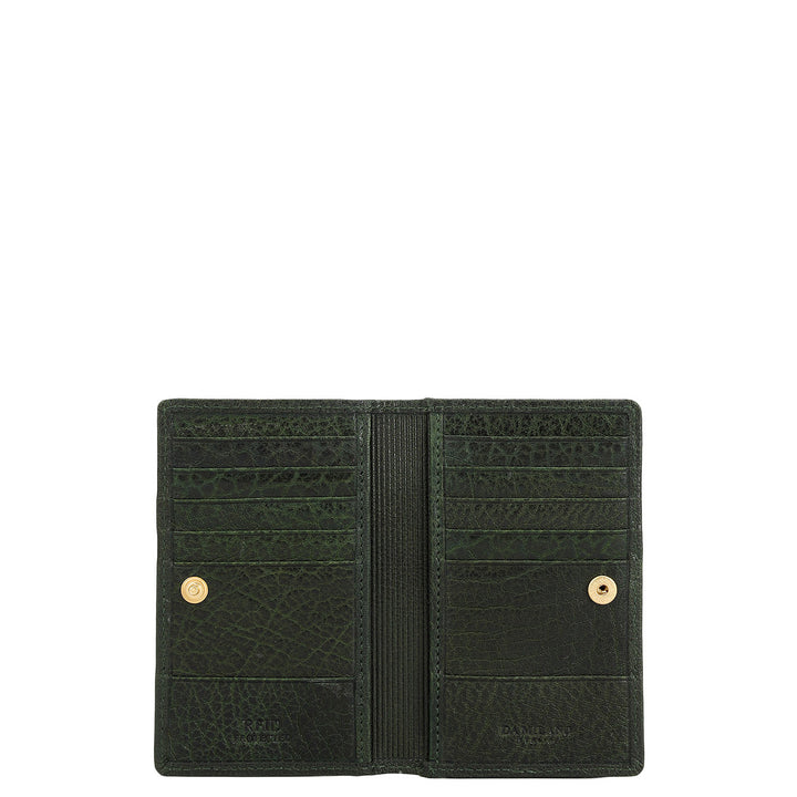 Multi Slot Leather Card Case - Petrol Green