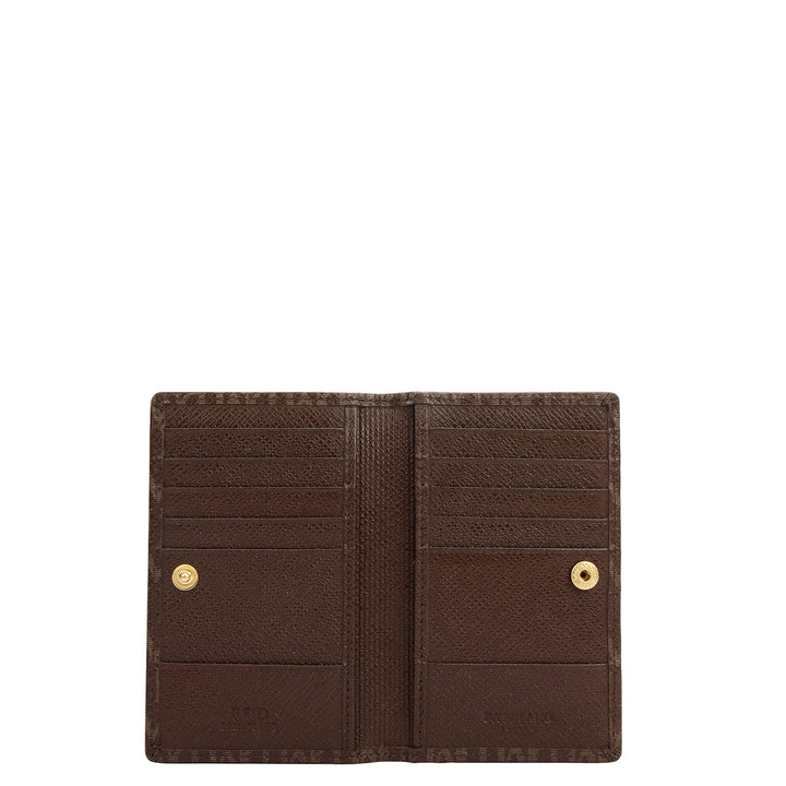 Multi Slot Leather Card Case - Walnut