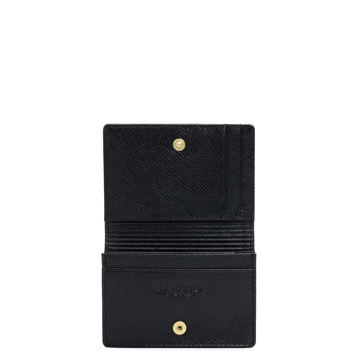 4 Slots Leather Card Case - Black