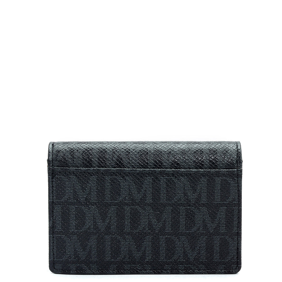 4 Slots Leather Card Case - Black