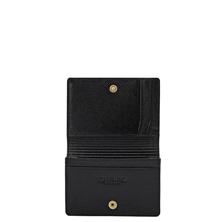 Croco Leather Card Case - Black
