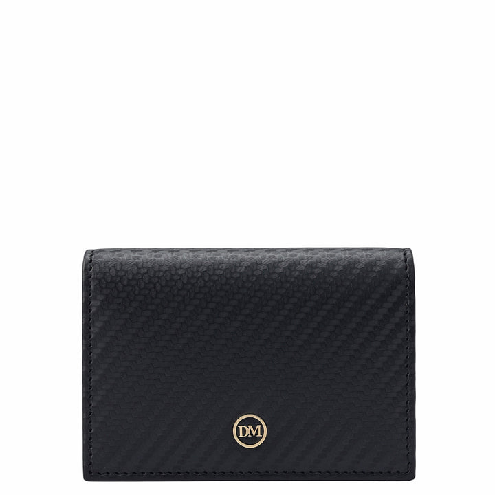 4 Slots Leather Card Case - Black