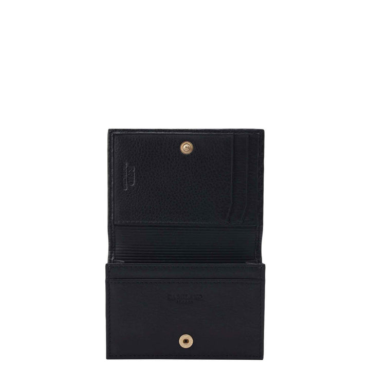 4 Slots Leather Card Case - Black