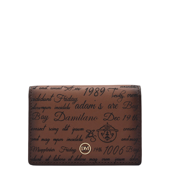 4 Slots Leather Card Case - Cognac