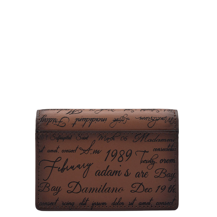 4 Slots Leather Card Case - Cognac