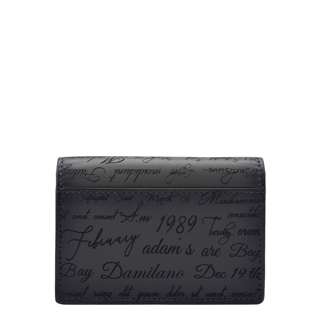 4 Slots Leather Card Case - Grey