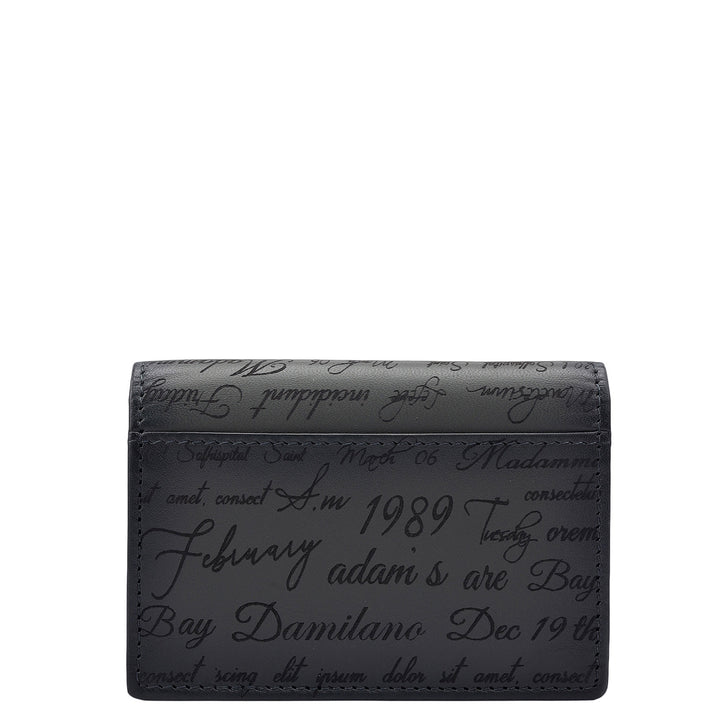 4 Slots Leather Card Case - Grey