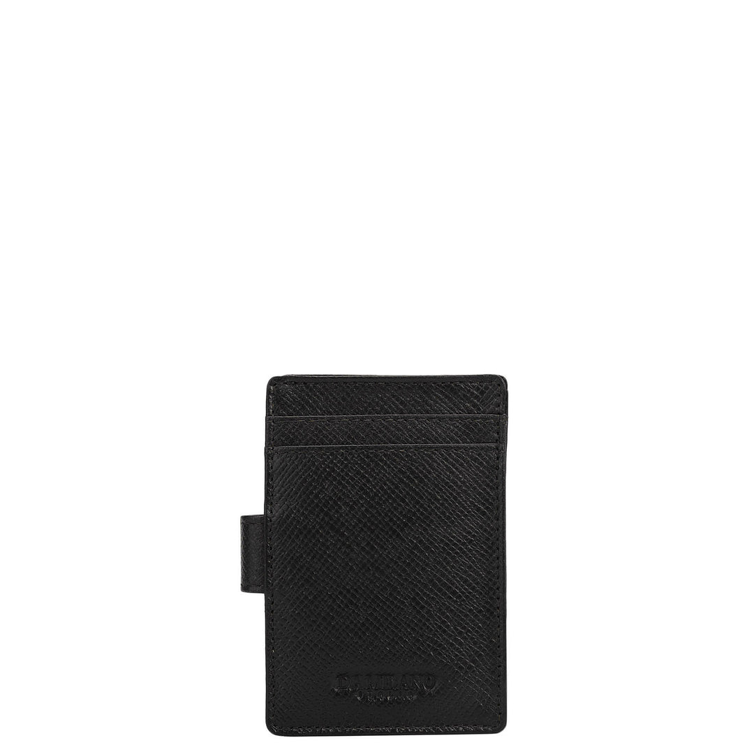 Multiple Slot Leather Card Case - Black