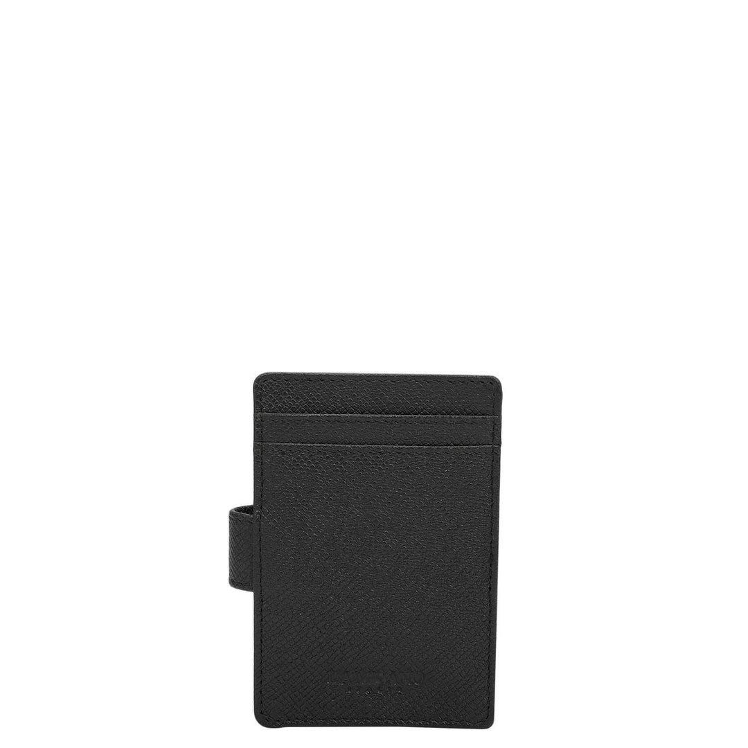 2 Slots Leather Card Case - Black