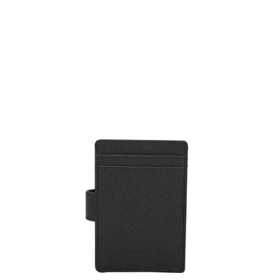 2 Slots Leather Card Case - Black